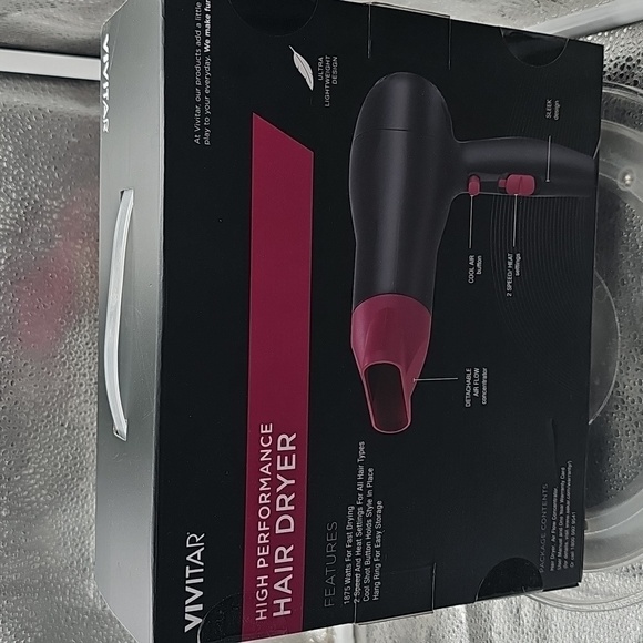H Vivitar Simply Beautiful 1875 Watts Pink Black Ionic Tourmaline Hair Dryer NIB - Picture 4 of 7